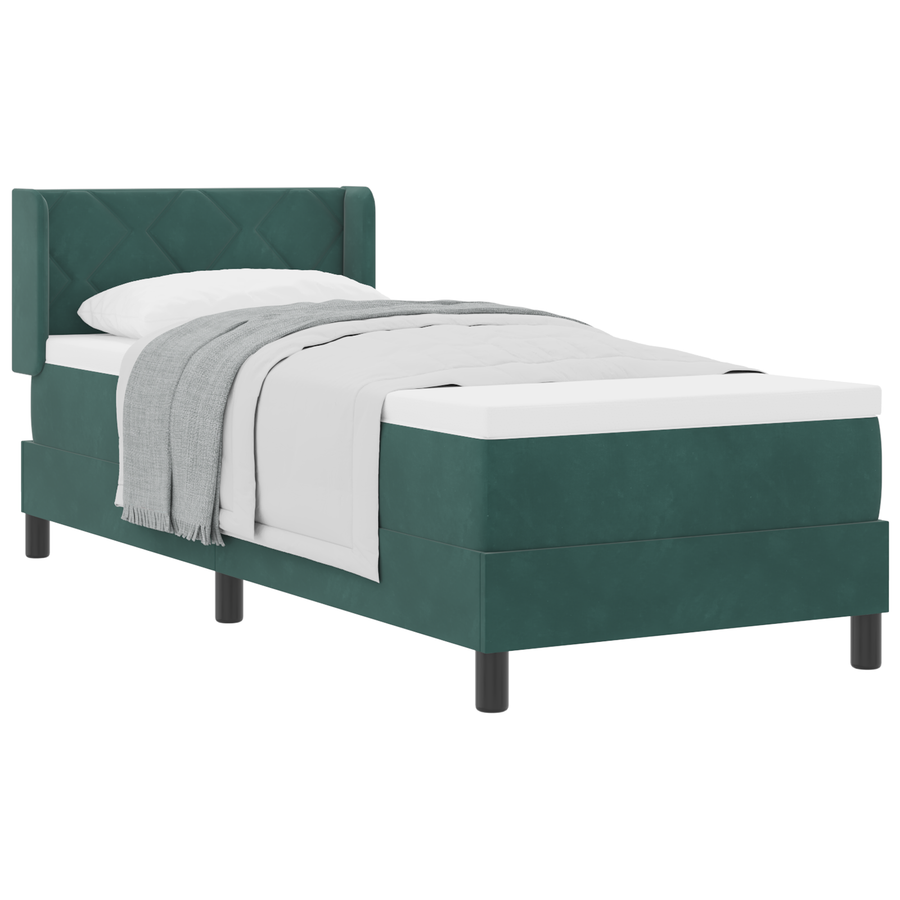 Boxspringbed met matras fluweel donkergroen 80x200 cm