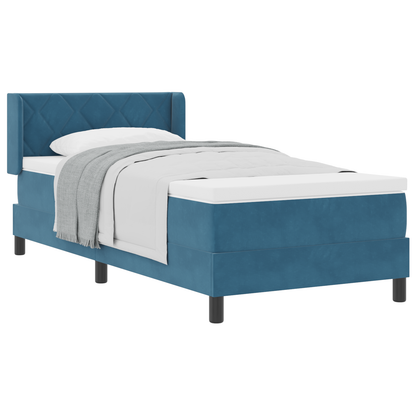 Boxspringbed met matras fluweel donkerblauw 90x190 cm