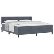 Box spring bed with mattress Dark grey 200 x 180 cm Polyester