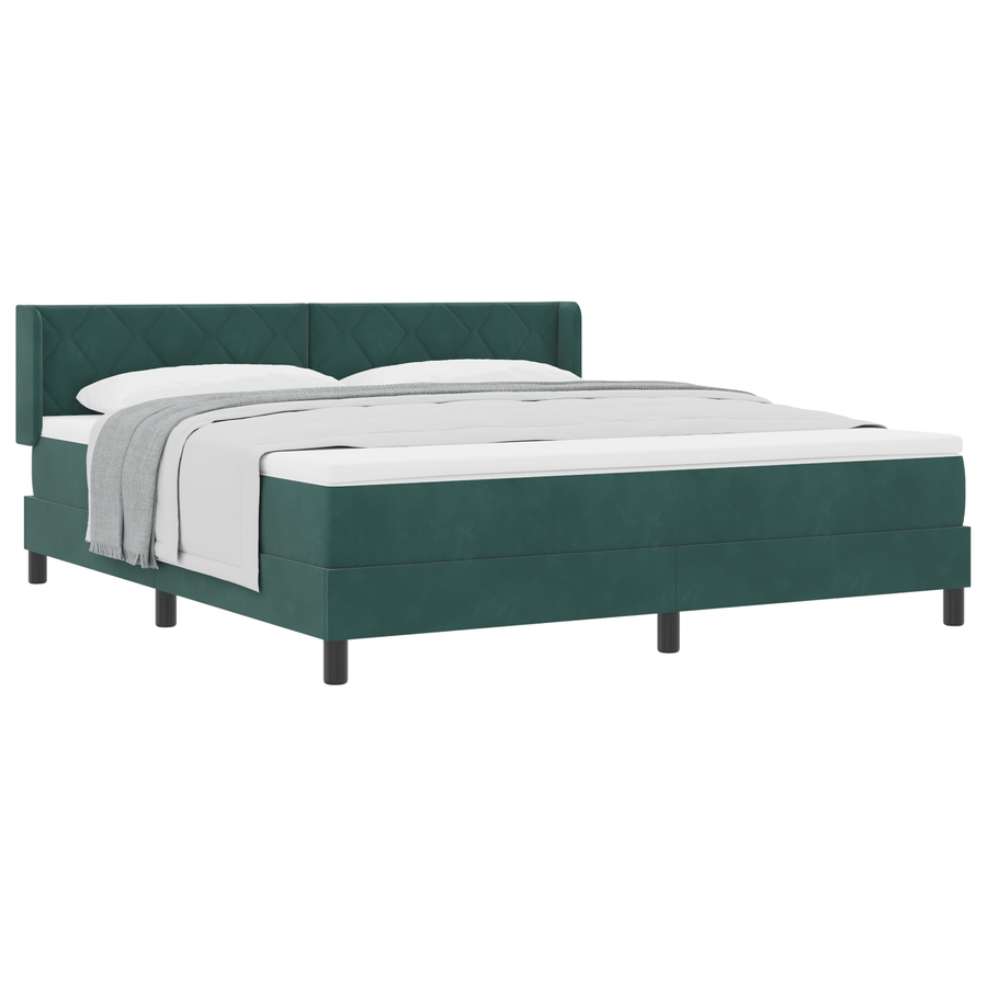 Boxspringbed met matras fluweel donkergroen 180x200 cm