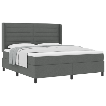Boxspringbed met matras stof donkergrijs 180x200 cm