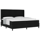 Box spring bed with mattress and headboard Black 200 x 200 cm Fabric