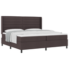 Boxspringbed 200x200 cm donkerbruin stof