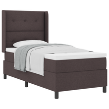 Boxspringbed met matras stof donkerbruin 90x190 cm