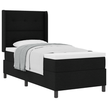 Boxspringbed met matras stof zwart 90x200 cm
