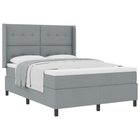 Box Spring Bed with Mattress Light Grey 140 x 190 cm Fabric