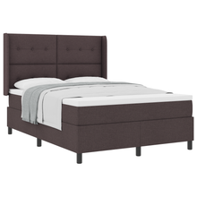 Boxspringbed met matras stof donkerbruin 140x190 cm