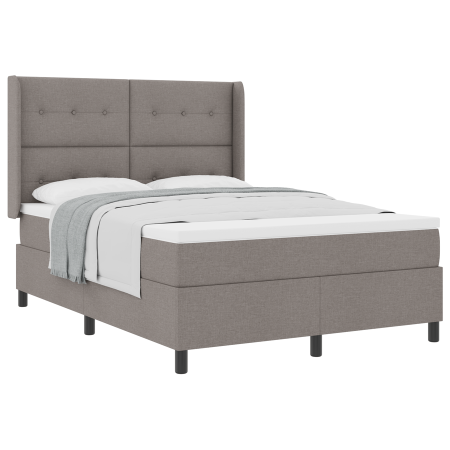 Boxspringbed met matras stof taupe 140x190 cm