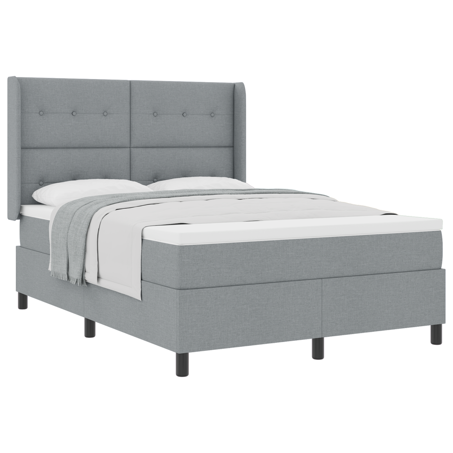 Boxspringbed met matras stof lichtgrijs 160x200 cm