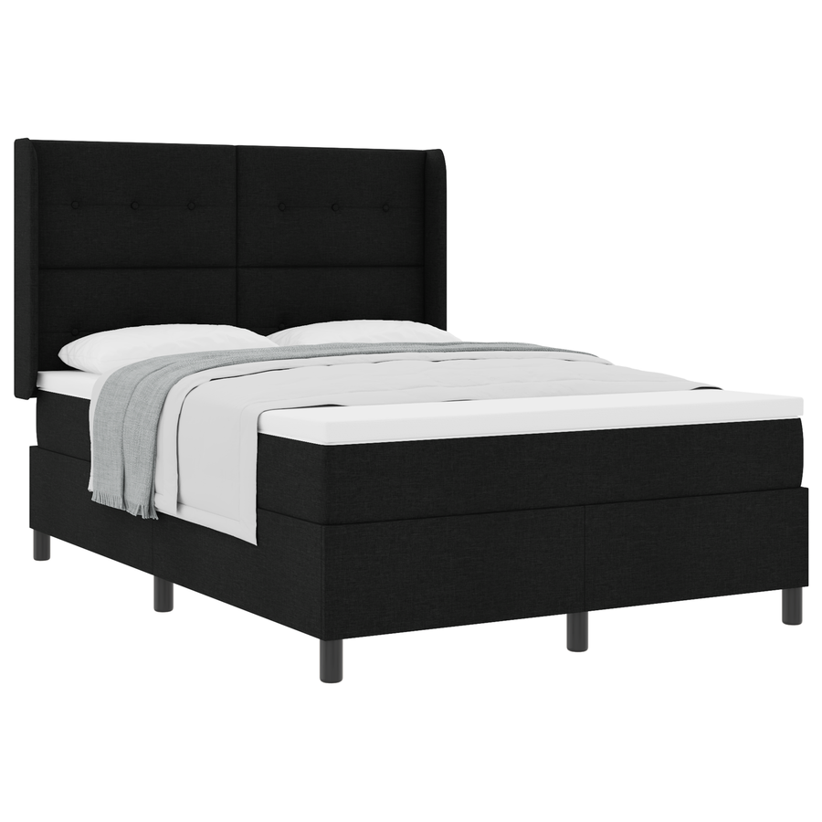 Boxspringbed met matras stof zwart 160x200 cm