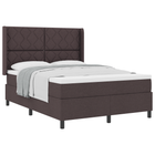Box spring bed with mattress Dark brown 140 x 200 cm Fabric