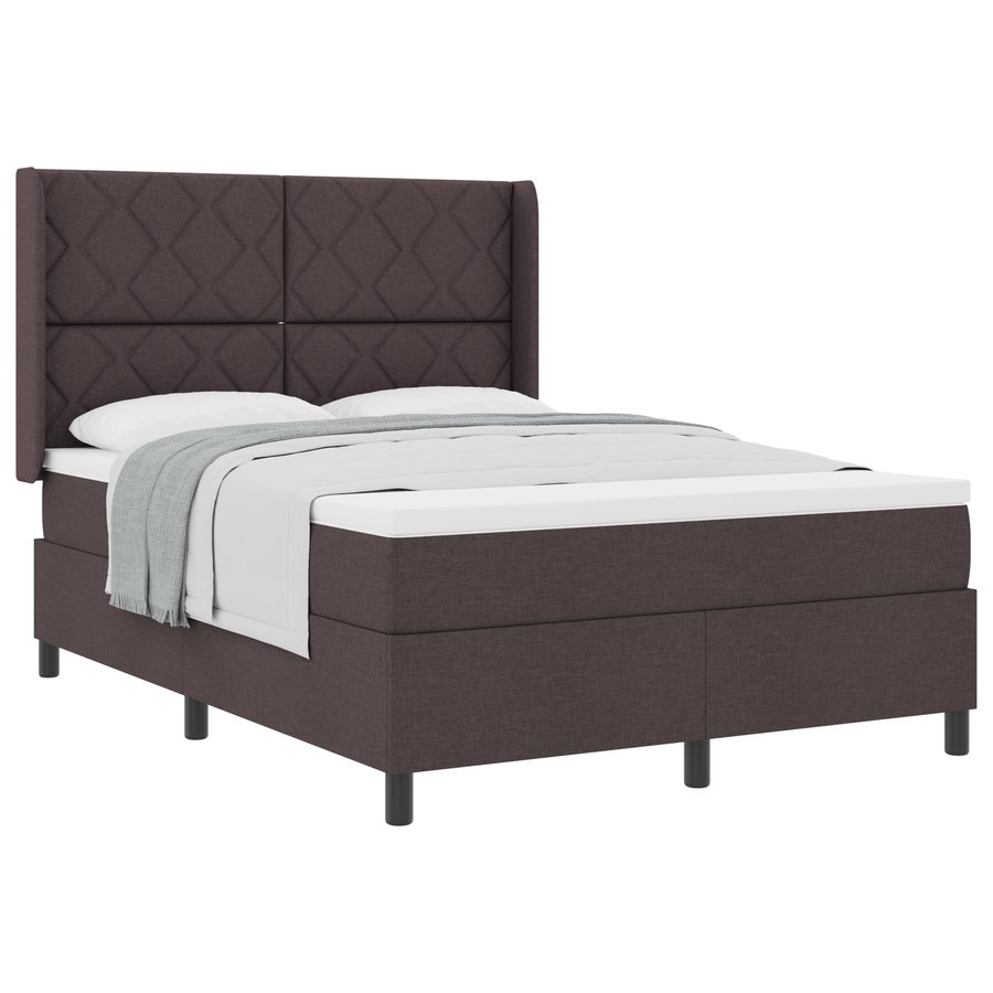 Boxspringbed met matras stof donkerbruin 140x200 cm