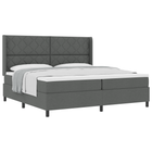 Boxspringbed 200x200 cm donkergrijs stof