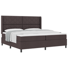 Boxspringbed 200x200 cm donkerbruin stof