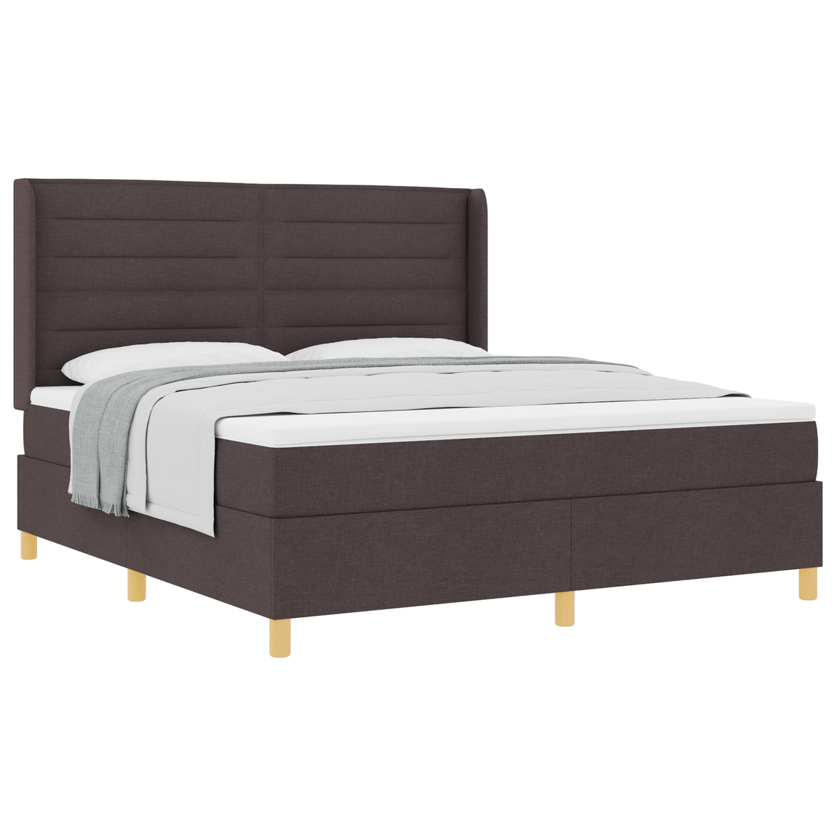 Boxspringbed met matras stof donkerbruin 180x200 cm