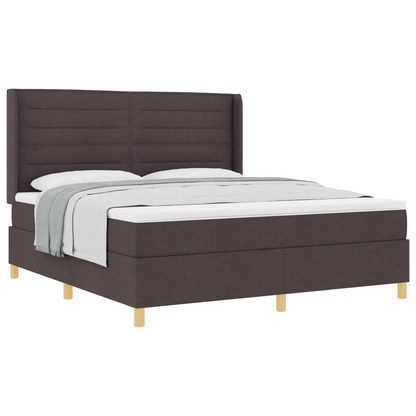 Boxspringbed met matras stof donkerbruin 180x200 cm