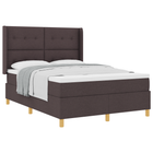 Box spring bed with mattress Dark brown 160 x 200 cm Fabric