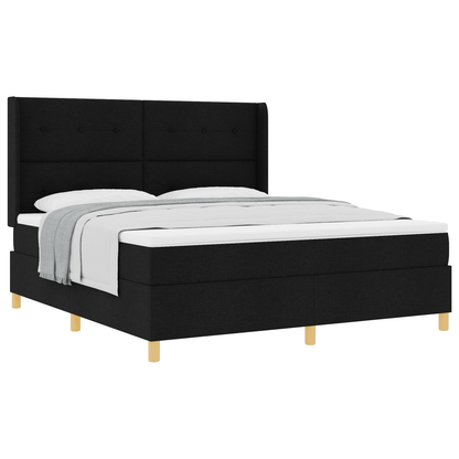 Boxspringbed met matras stof zwart 180x200 cm