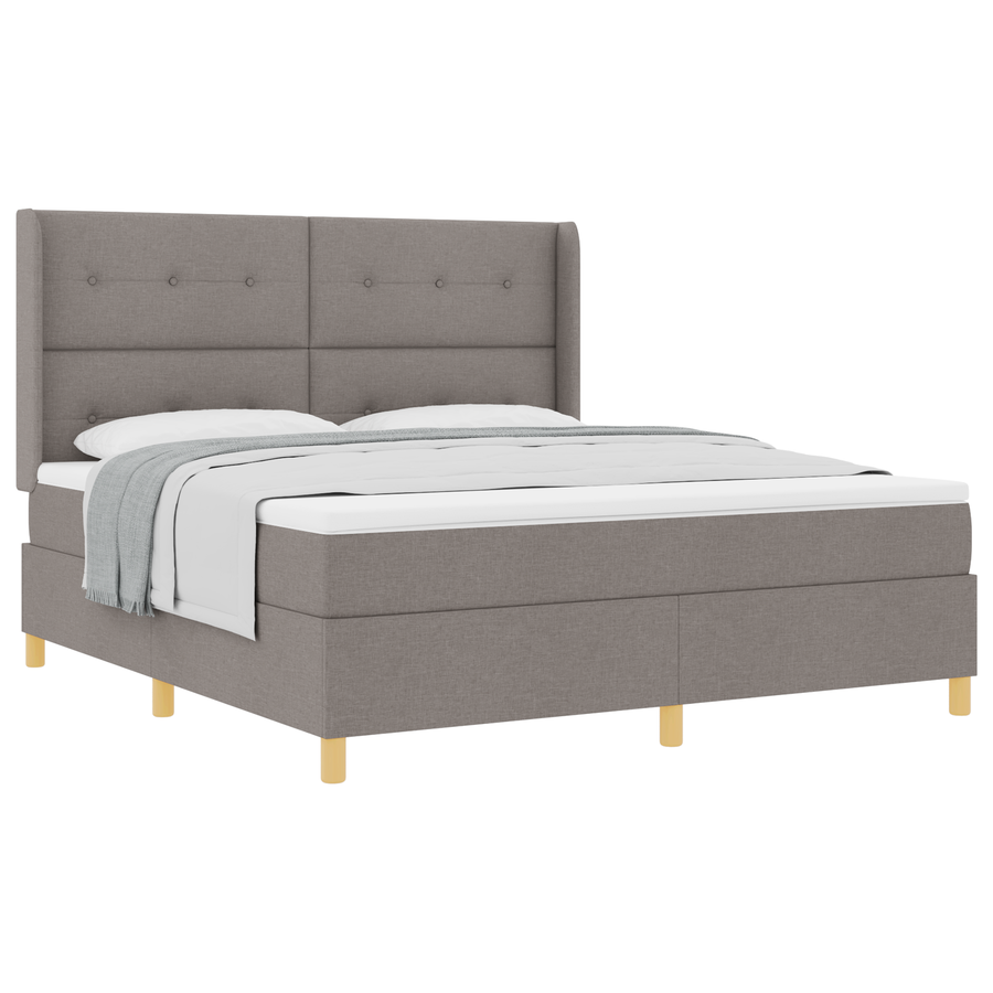Boxspringbed met matras stof taupe 180x200 cm