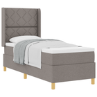 Box spring bed with mattress and headboard Taupe 80 x 200 cm Fabric