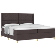Boxspringbed 200x200 cm donkerbruin stof