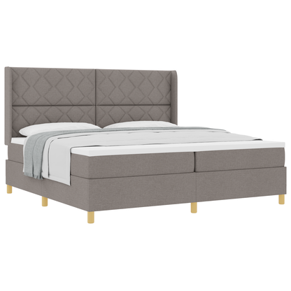 Boxspringbed met matras stof taupe 200x200 cm