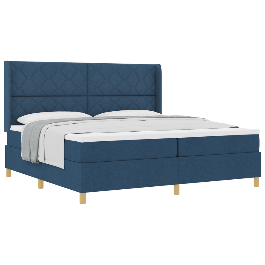 Boxspringbed met matras stof blauw 200x200 cm