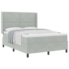 Boxspringbed met matras fluweel lichtgrijs 140x190 cm