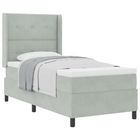 Boxspringbed met matras 100x200 cm lichtgrijs fluweel