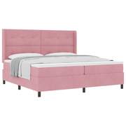 Boxspringbed met matras 200x200 cm roze fluweel