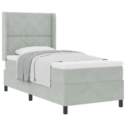 Boxspringbed 90x200 cm lichtgrijs fluweel