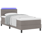 Box spring bed with mattress with LED Taupe 90 x 190 cm Fabric