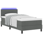 Box spring bed with mattress with LED Dark grey 90 x 200 cm Fabric
