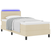 Boxspringbed 100x200 cm crème met matras en LED