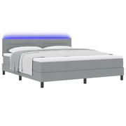 Boxspringbed 180x200 cm lichtgrijs met matras en LED