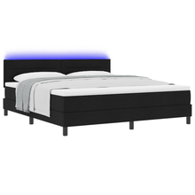 Boxspringbed met Matras & LED Zwart 180x200 cm Stof