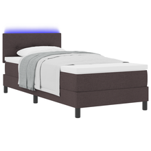 Boxspringbed met Matras & LED Donkerbruin 80x200 cm Stof