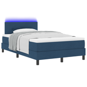 Boxspringbed 120x200 cm blauw met matras en LED