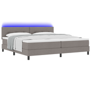 Boxspringbed 200x200 cm taupe met matras en LED