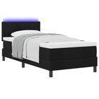 Box spring bed with mattress with LED Black 100 x 200 cm Fabric