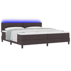 Boxspring bed 200x200 cm donkerbruin stof met matras en led