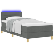 Boxspring bed 80x200 cm donkergrijs met LED matras