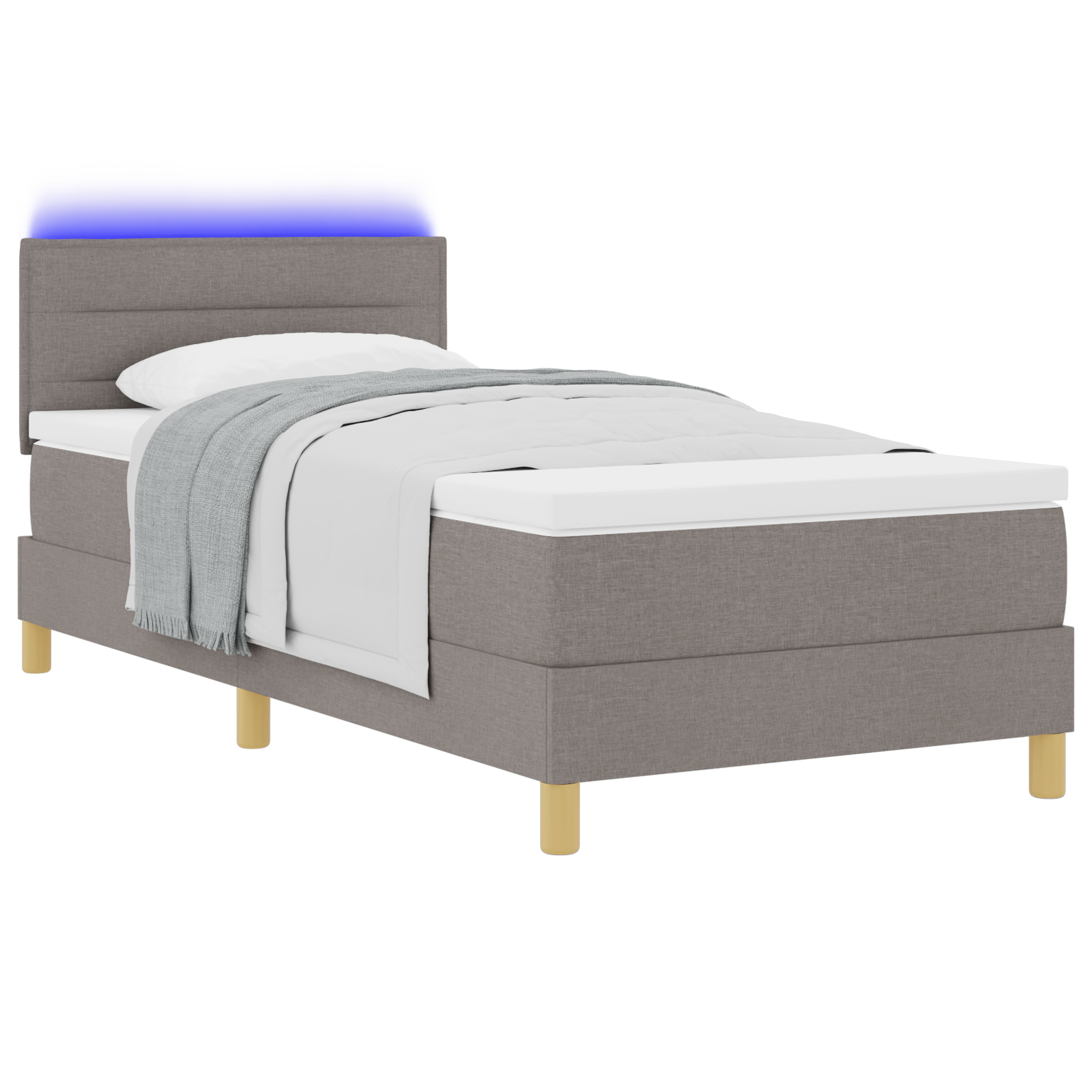 Boxspring Bed met Matras & LED Taupe 80x200 cm Stof