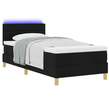 Boxspringbed met matras en LED stof zwart 90x200 cm