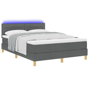 Boxspringbed 140x190 cm donkergrijs met LED