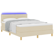 Boxspringbed met matras 140x200 cm crème LED