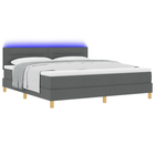 Boxspring bed 180x200 cm donkergrijs met LED