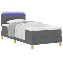 Boxspringbed met matras en LED stof donkergrijs 90x200 cm