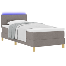 Boxspringbed met matras en LED stof taupe 90x200 cm