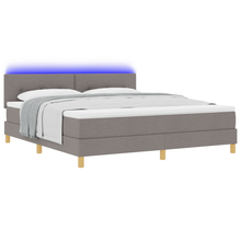 Boxspring Bed met Matras & LED Taupe 180x200 cm Stof